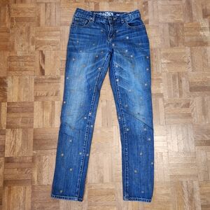 Girls Gapkids 1969 Gold star print super skinny jeans